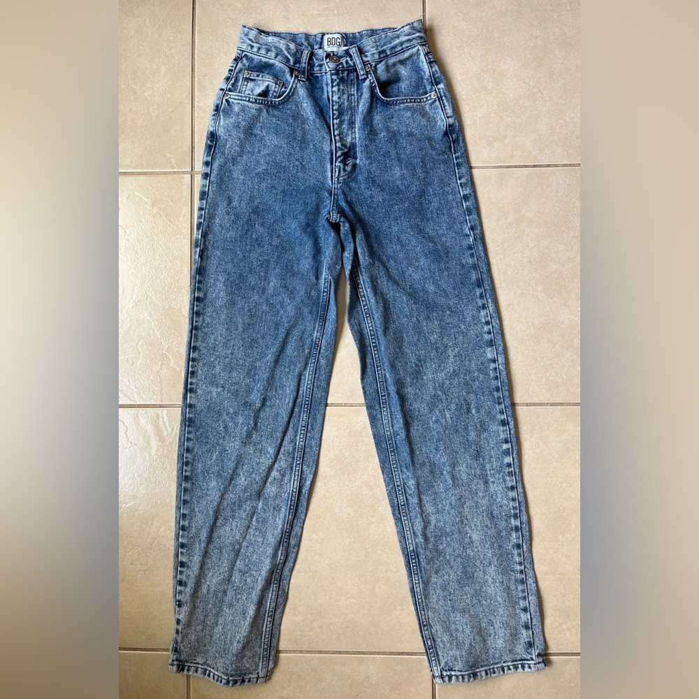 BDG Urban Outfitters High-Rise Baggy Jeans Women's 25 Blue Acid Wash - Picture 1 of 13